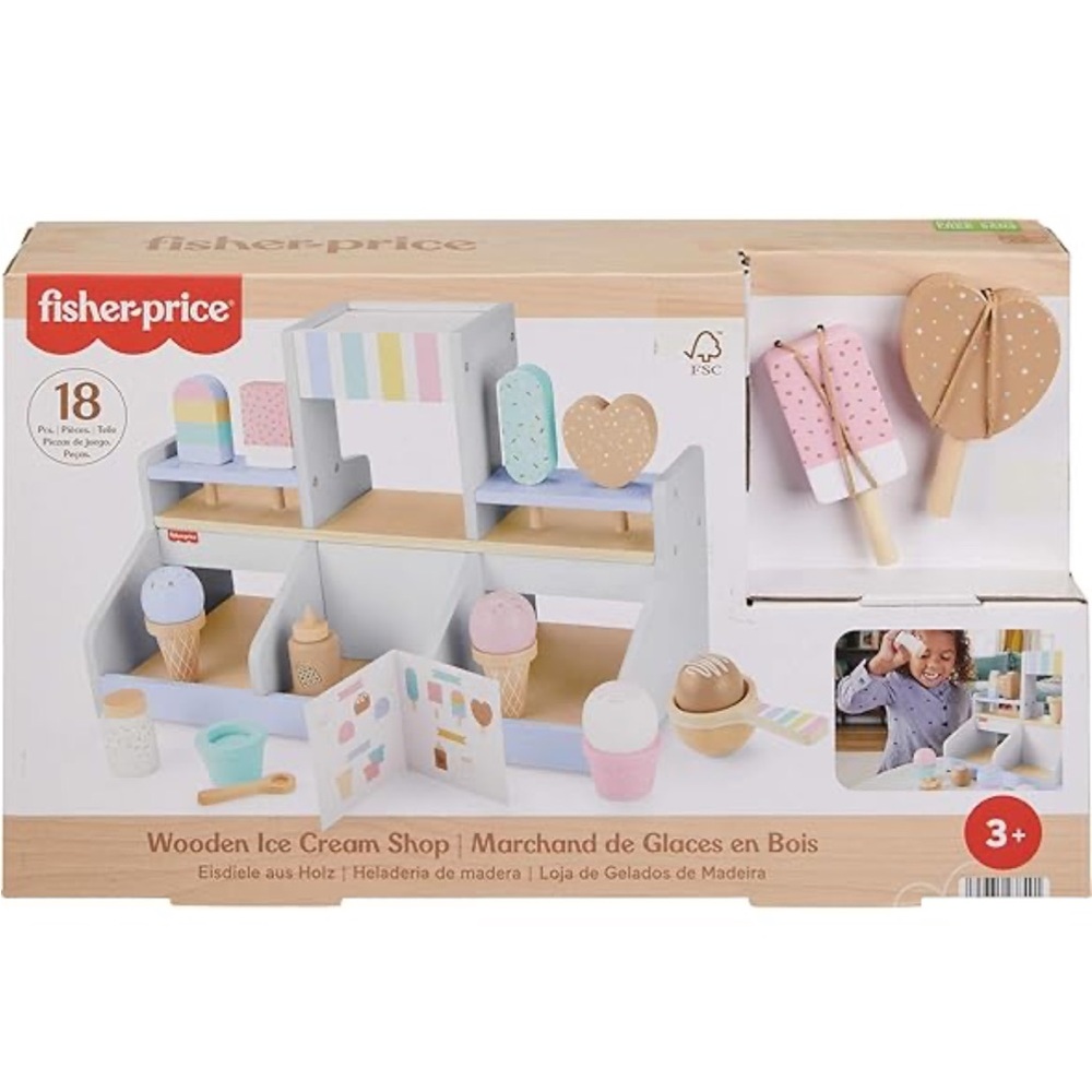 Fisher-Price Wooden Ice Cream Shop Playset - NEW